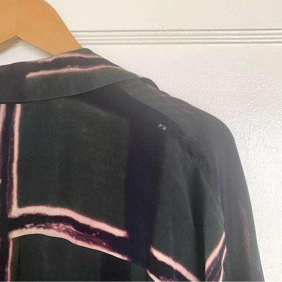 LAURA SIEGEL Moss Grid Silk Button Down Shirt Dress size Small - Picture 7 of 8